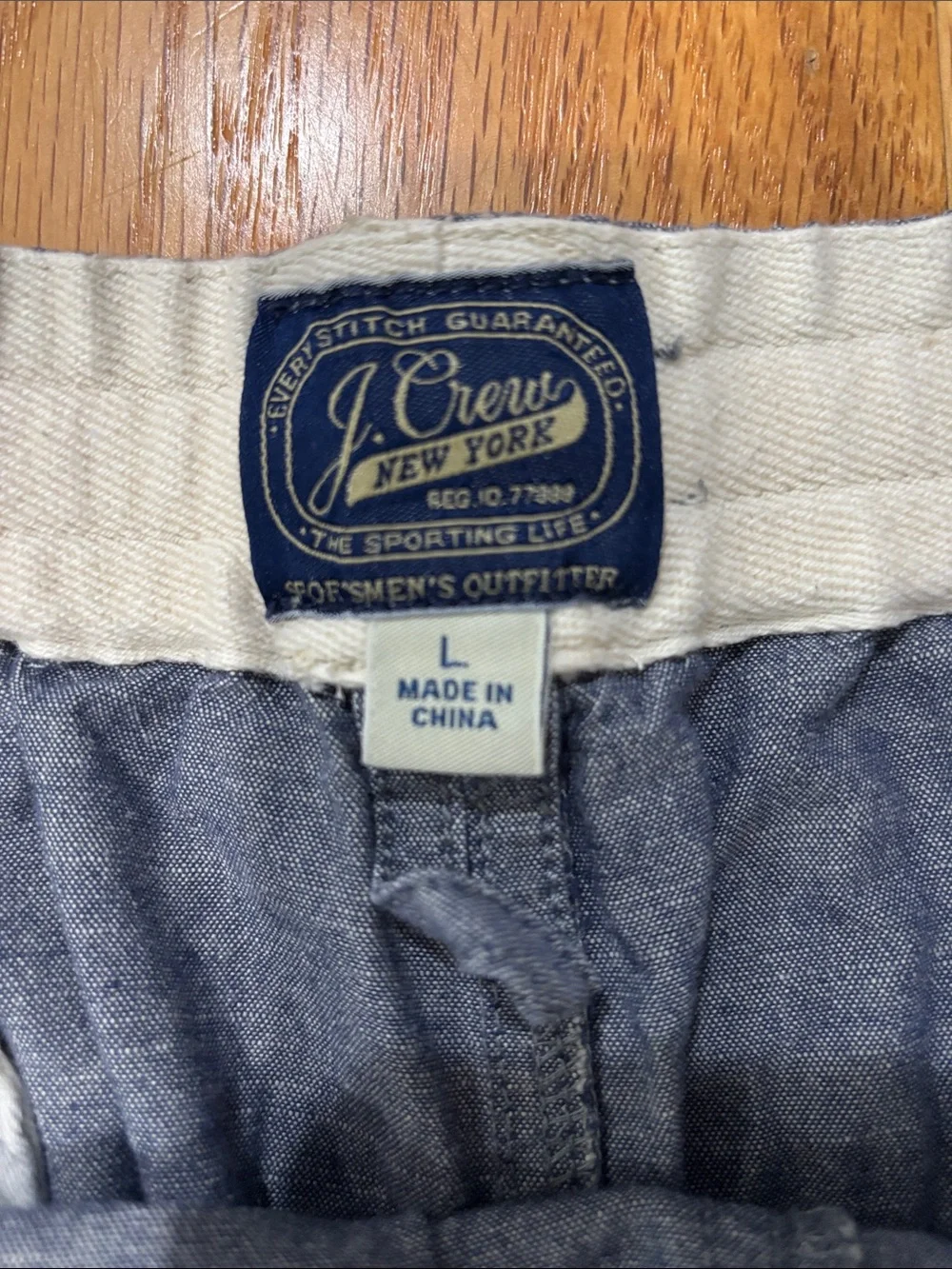 J. Crew Chambray-Style Blue Drawstring Hybrid Shorts